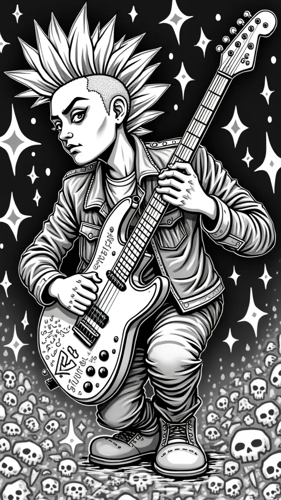 punk rock coloring pages